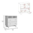 thumbnail image 2 of Portanova Two-Drawer Dresser with Dual Open Storage Shelves, Spacious Superior Top Surface, 2 of 5