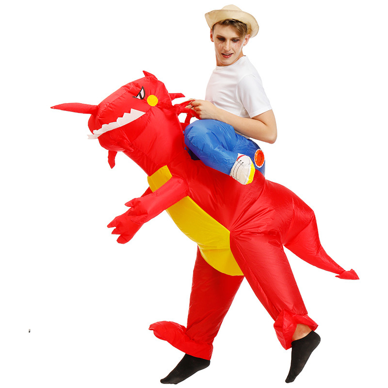 Inflatable Dinosaur Costume Blow UP Trex Halloween Cosplay Costume For