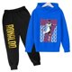 thumbnail image 2 of Conjunto de sudadera con capucha para niños con estampado de Ronaldo 2024, pantalones con capucha de vellón de otoño e invierno, ropa deportiva informal de dos piezas para niños, 2 of 5