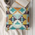 thumbnail image 3 of YINGXI  Throw Pillow Cushion Cover, Ethnic Illustration of a Zigzags Design Triangular Iconic Artwork Motifs, Decorative Square Accent Pillow Case, Pale Yellow 12x12in, 3 of 5