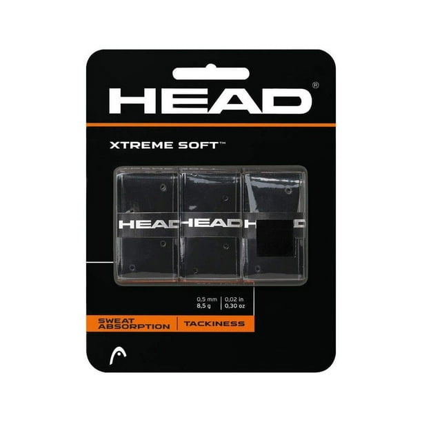 Raqueta de tenis Overgrip HEAD Xtreme Soft, paquete de 3, color negro y blanco
