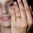 thumbnail image 5 of Rosec Jewels Peridot Art Deco Engagement Ring With Diamond (6 MM - AAA Quality), 10K Yellow Gold, US 5.50, 5 of 7