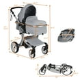 thumbnail image 7 of Infans Folding Aluminum Infant Reversible Baby Stroller W/ Diaper Bag Grey, 7 of 7