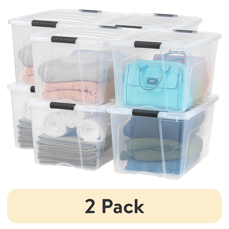 IRIS USA 72 Qt Stackable Storage Bins with Lids, 2-Pack photo 1