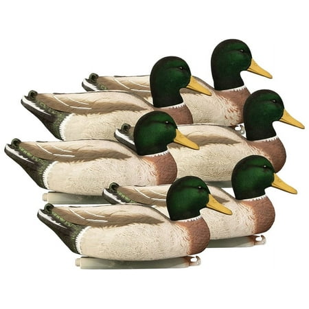 Higdon Magnum Foam Filled Flocked Head All Drakes Mallard Duck Decoy Polymer 6PK