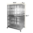 thumbnail image 5 of Confote Stackable Heavy Duty Dog Cage Pet Stainless Steel Crate for Small Dogs with Tray in-Door Foldable, Portable for Animal Out-Door Travel,42", 5 of 9