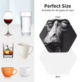 thumbnail image 6 of Fuzoiu Monochrome Giraffe Expression Print Leather Coasters Set,Drink Coasters Set of 4,for Tabletop Protection, Durable PVC Coasters,Home Décor and Housewarming Gift-Hexagon, 6 of 6