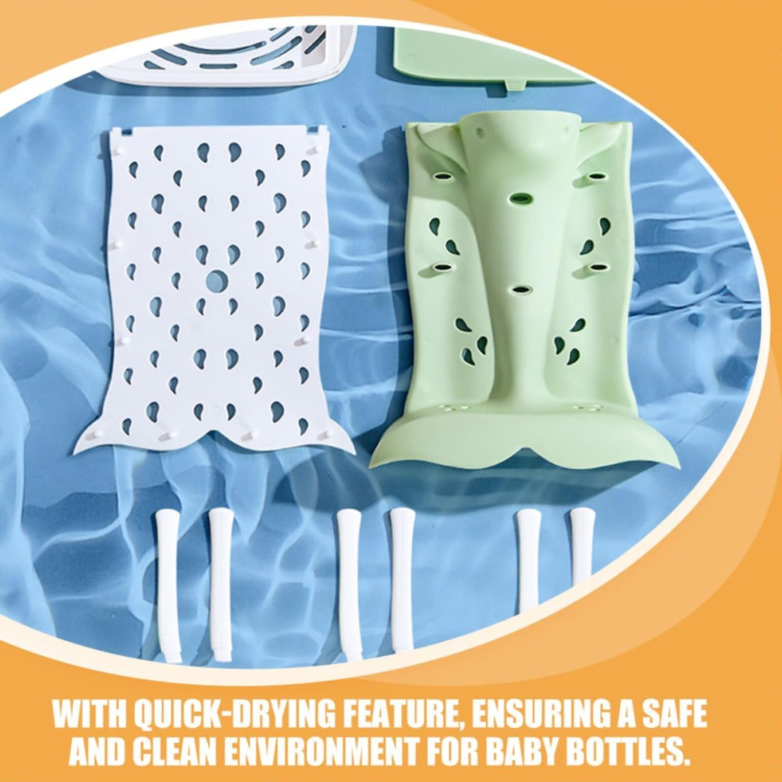 XKHHLH Baby Bottle Drying Rack, Bottle Dryer Holder Space Saving Standing Bottle Drying Rack for Countertop Kitchen Organize Bottles & Baby Accessories Brushes Pacifiers and Pump Part