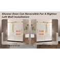 thumbnail image 2 of 56-60" W x 76" H Frameless Shower Door, 1/4" Tempered Glass, Brushed Gold, 2 of 14