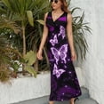 thumbnail image 6 of Glowing Butterfly Violet Sleeveless Dress Dresses Women Summer Evening Dresses Ladies Bohemia Long Dresses, 6 of 9