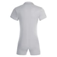 thumbnail image 4 of LiiYii Combinaison à Manches Courtes pour Hommes, Pyjama une Pièce Extensible, Col à Revers, Gris P, 4 of 6