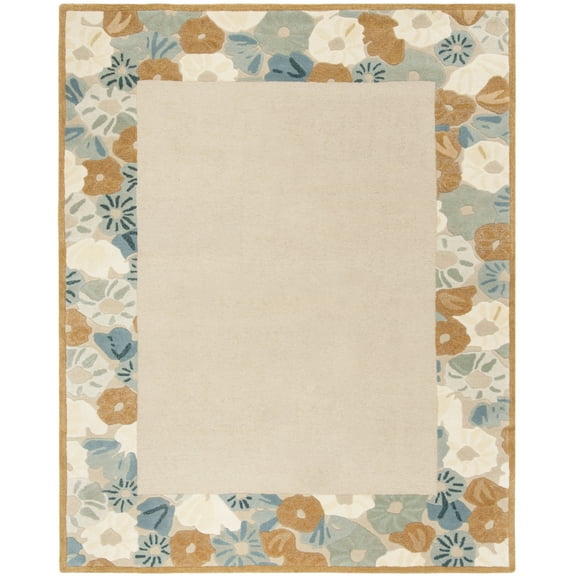 SAFAVIEH Martha Stewart Poppy Floral Border Area Rug, Cornucopia Beige, 5' x 8'