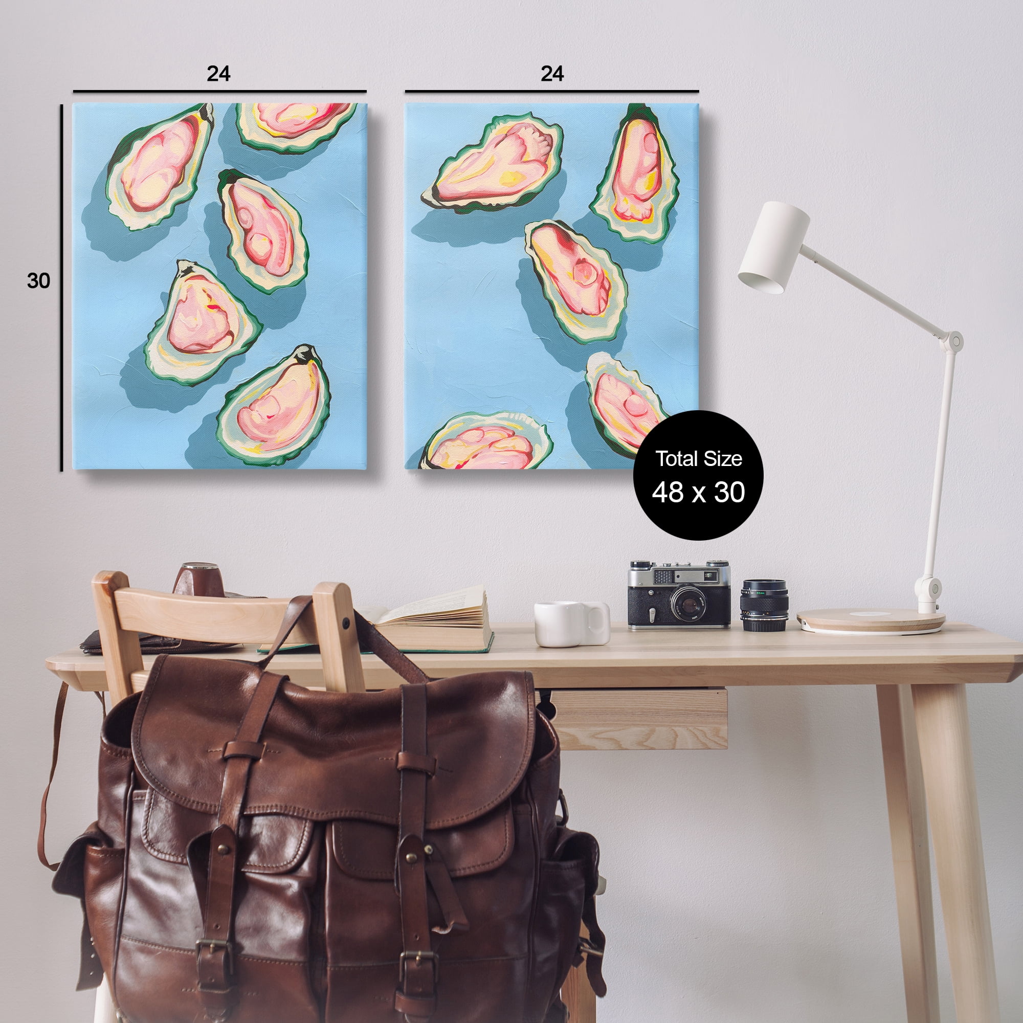 Stupell Industries Fresh Oyster Appetizer Nautical & Beach Painting Wrapped Canvas Art Print Wall Art, 24 x 30, Set of 2