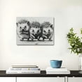thumbnail image 4 of ONETECH Cute Hedgehog Canvas Painting Wall Art Black And White Animal Poster Print Artwork Picture for Bedroom Room Decor 20x16inch, 4 of 6