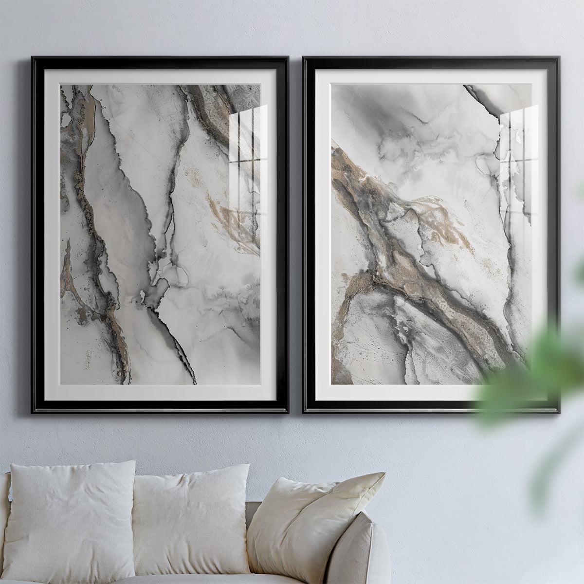Wexford Home Abstract Ink Fantasy I Premium Framed Print, 18.5" x 24.5" - Ready to Hang, Black (Set of 2)
