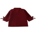 thumbnail image 2 of Little Girls Jacket Solid Color Loose Bow Neck Side Pockets Outerwear, 2 of 6
