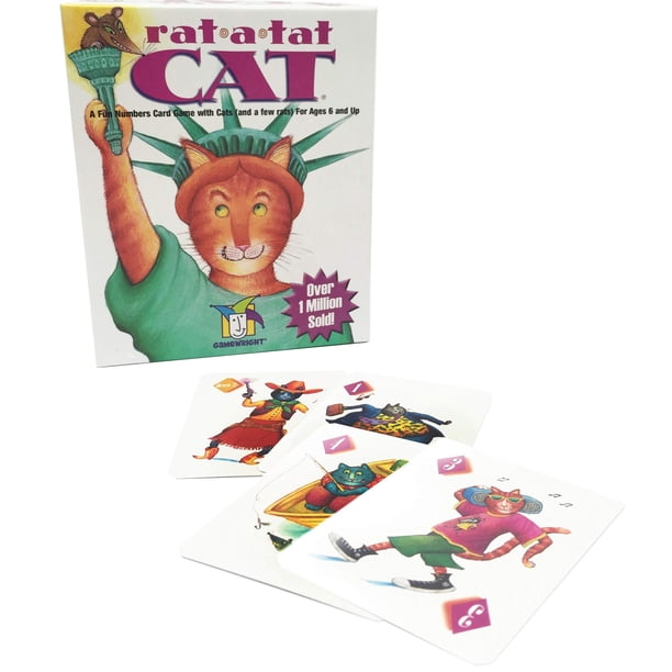 Juego de cartas Gamewright Rat A Tat Cat para niños de 2 a 6 jugadores