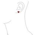 thumbnail image 3 of Bling Jewelry Womens Whimsical Valentine Red CZ Cubic Zirconia Devil Heart Shape Stud Earrings Rose Gold Sterling Silver, 3 of 6