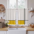 thumbnail image 2 of Geomrtic Yellow Kitchen Curtains, Abstract Stripes Patckwork Modern Art Light Filtering Window Curtain Panels, 2Pcs Rod Pocket Window Treatments Set for RV Dining Room Study Room 42x45 Inches, 2 of 9