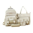 thumbnail image 2 of School Bags Set 5Pcs Daypack Shoulder Bag Bookbag School Backpack for Teenagers Girls Women Middle School Back to School Supplies Beige, 2 of 8