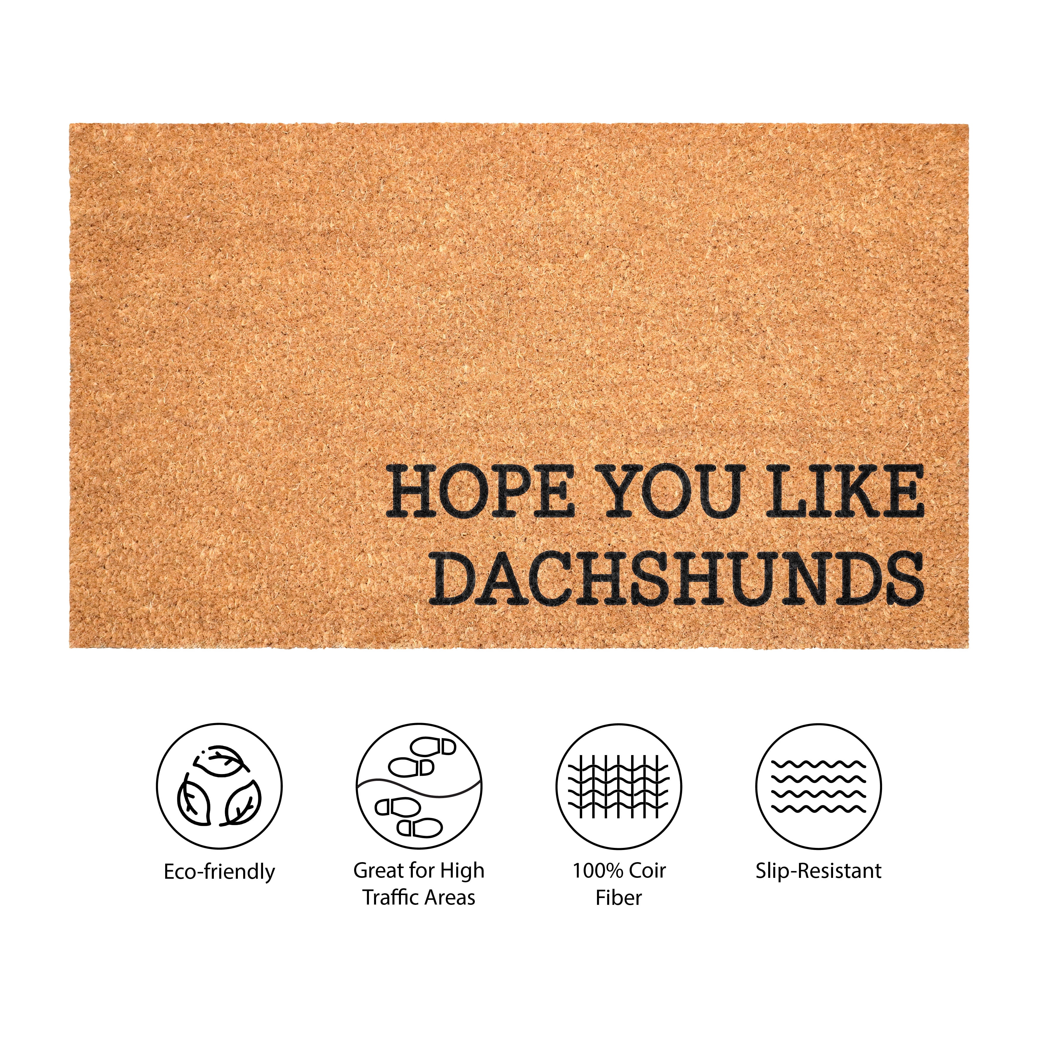 Hope You Like Dachshunds Non Slip Vinyl Backing, Front Doormat, Entryway Doormat, 17"x29"
