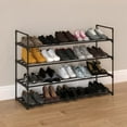 thumbnail image 3 of Home-Complete 4-Tier Space Saving Shoe Organizer, Black, Holds up to 20-Pairs of Shoes, 3 of 6