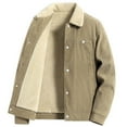 thumbnail image 4 of gbyLJF Men's Corduroy Jacket Winter Fleece Lapel Motorcycle Coat Vintage Bomber Jackets Fleece Lined Coat Thicken Warm Coat with Pockets, 4 of 9