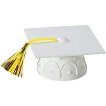 Oasis Supply, Congrats Grad, Graduation Cap/Hat Toy Cake Decoration Food Topper & Centerpiece - White