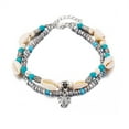 thumbnail image 4 of Chaîne de Cheville Boho Argentée avec Pendentif Tortue Perle Turquoise pour Femmes et Filles, 4 of 5