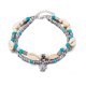 thumbnail image 4 of Boho tobillera cadena de tobillo de plata con colgante de tortuga turquesa tobillera de cuentas para las mujeres y las niñas, 4 of 5
