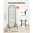 thumbnail image 2 of VEVOR 2 Packs Grid Wall Panels, 1.9 x 5.4 ft Wire Grid Panels Display Rack, Movable Art Display Shelf with Wheels and 20 Hooks, Black Carbon Steel Gridwall for Craft Show, Decor, Storage,Notice Board, 2 of 9
