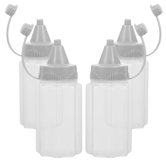 Raindrops 4PCS Honey Jars Squeeze Honey Bottles Reusable Empty Syrup Squeeze Bottles