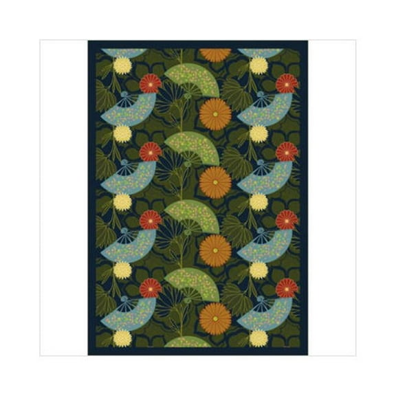 Pacific Rim Green 5 ft.4 in. x 7 ft.8 in.  WearOn Nylon Machine Tufted- Cut Pile Nature Rug