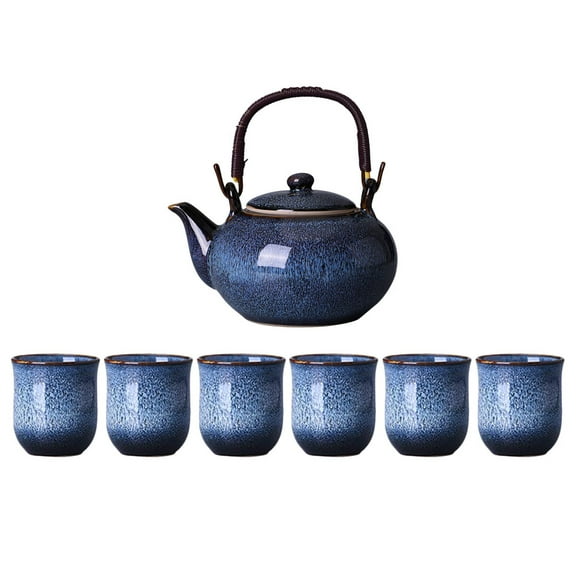 Uonlytech portable gongfu ceramic tea set blue 1 Set