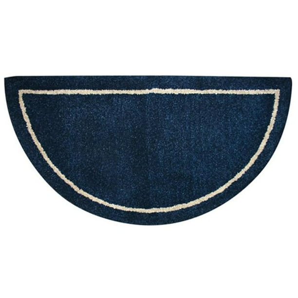 Deep Blue HandTufted 100 Wool Hearth Rug