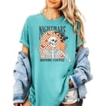 thumbnail image 2 of Nightmare Before Coffee Halloween T-Shirt for Women and Teens Funny Retro Skeleton and Bats Tee Seafoam Shirt Adult Large, 2 of 4
