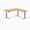 Light Oak / Gray, variant on Desky Rubberwood L-Shape Sit Stand Desk - Natural Timber / 60 X 30 X 62 X 20 Inches / Space Gray