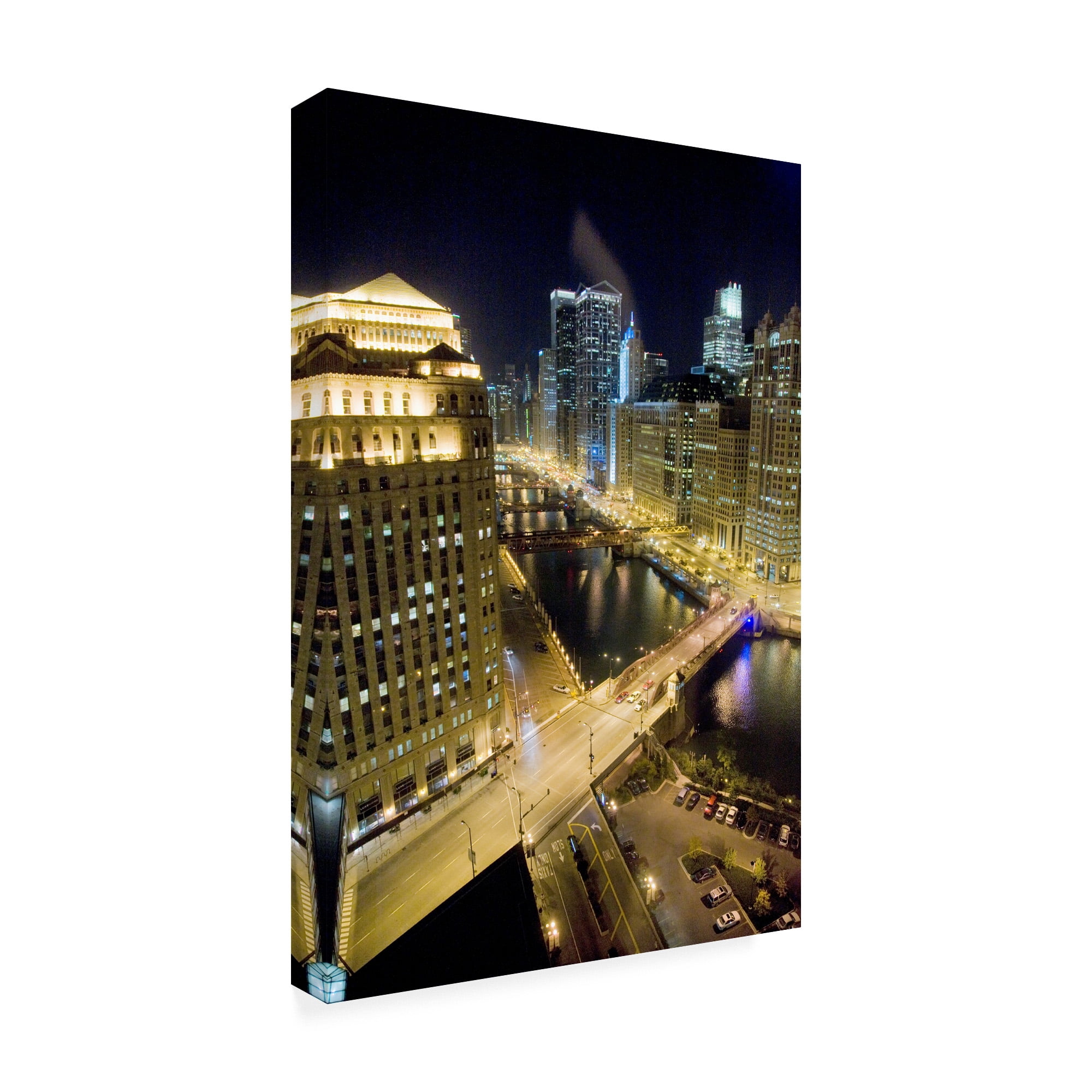 Trademark Fine Art 'Chicago At Night Chicago Color' Canvas Art by Monte Nagler
