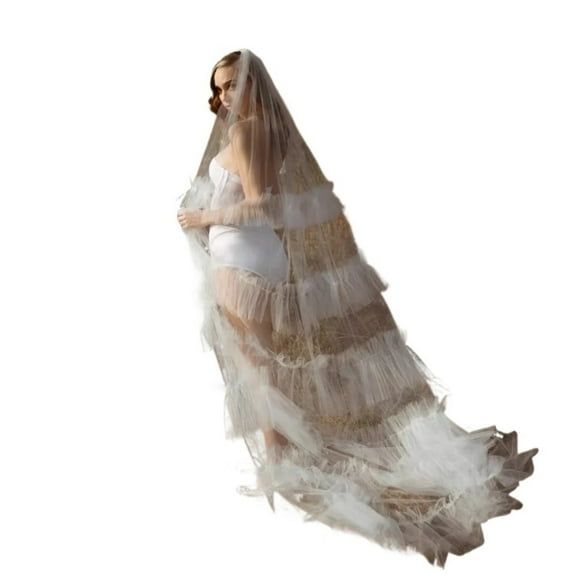 Long White/Ivory Simple Plain Wedding With Comb Cathedral Bridal Veil for Bride Velo De Novia Accessories 300cm