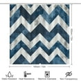 thumbnail image 2 of 4 Piece Shower Curtain Sets Blue And White Chevron Bath Mat U-Shaped Floor Mat Toilet Lid Oval Rug Zig Zag Bathroom Accessories Set Decor with 12 Hooks for Bathroom Decor Sets 72inch X 72inch, 2 of 8