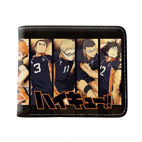 Monedero corto de piel con doble pliegue Haikyuu