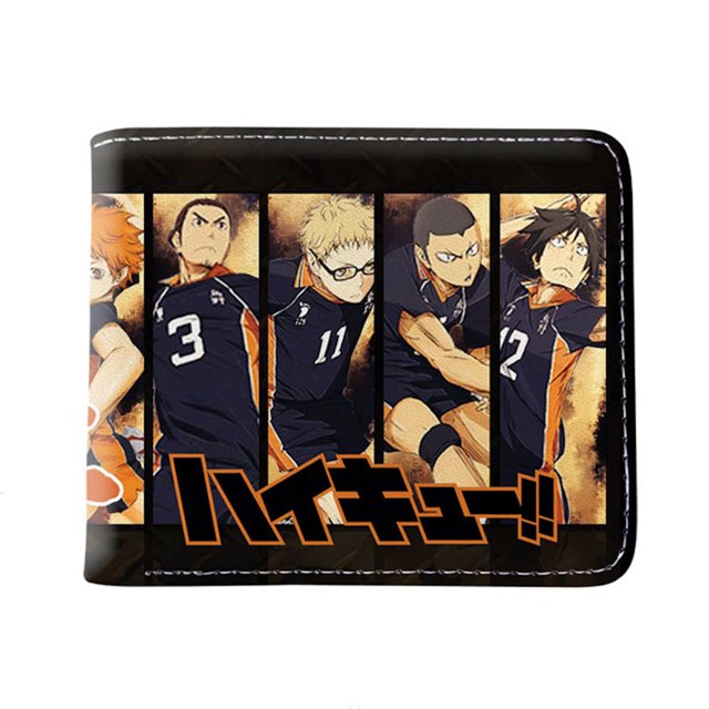 Monedero corto de piel con doble pliegue Haikyuu