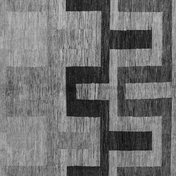 Ahgly Company Indoor Square Abstract Gray Modern Area Rugs, 8' Square