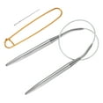 thumbnail image 3 of Uxcell Circular Knitting Needles Needles Stainless Steel 1 Set Gold US 10.5/6.5mm x 10.5 inch (40cm), 3 of 6