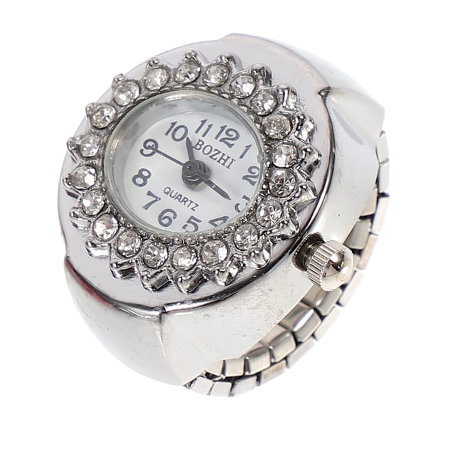 MasteelfCA 1pc Rhinestone Decorative Watch Ring Fashion Ring Watch Fashion Jewelry Ring