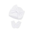 thumbnail image 2 of Janrevotw Baby Hat And Mittens Set Brimless Pee Wee Hat Bow Knit Baby Hat Newborn Hat Scratch Free Mittens Set, 2 of 5