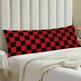 thumbnail image 2 of Checkerboard Decorative Body Pillow Cover,Geometric Checkered Plaid Pattern,Buffalo Red and Black Plaid Long Pillow Case Protector with Zipper Soft Rectangle Bed Pillowcases for Bedroom,Couch 20"x54", 2 of 6