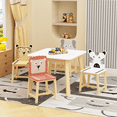 thumbnail image 5 of Cute Table with 4 Chairs Set, 5 Pieces Cartoon Animals Drawing Play Table and Chair Set Activity Learning Desk for Home, Nursery, Kindergarten, 5 of 20