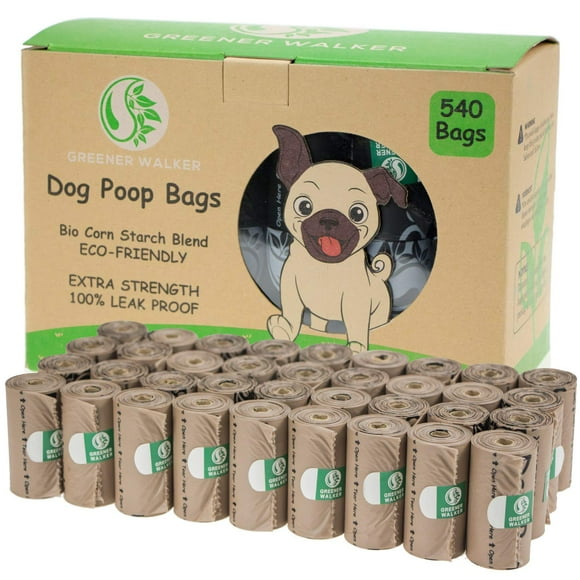 Bolsas para excrementos GREENER WALKER para excrementos de perro 540 bolsas de 23 x 33 cm