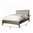 thumbnail image 5 of Benjara Button Tufted Eastern King Bed with Chamfered Legs, Brown and White, 5 of 5